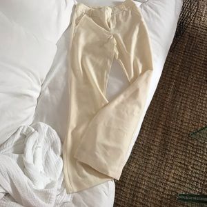 Sheer-ish cream trousers